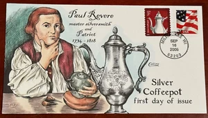 #3759 Coil Paul - Revere Silversmith & Patriot, Collins Hand-painted FDC - Picture 1 of 1