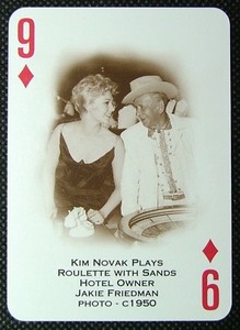 1 x playing card Las Vegas Kim Novak Roulette Jakie Friedman Sands Hotel 9D