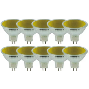 10 x Heitronic Halogen MR16 Reflektor 50W GU5,3 12V Gelb Strahler dimmbar 36° - Bild 1 von 3