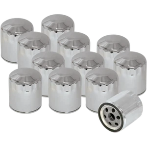 S&S CYCLE (CS/12) Filter, Oil, SB, SH V-Series, Chrome, 12 PK 310-0240 - Picture 1 of 1