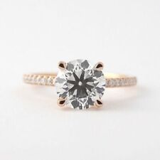 Womens Engagement Ring 0.80 Ct IGI GIA Natural Round Cut Diamond 18k Rose Gold
