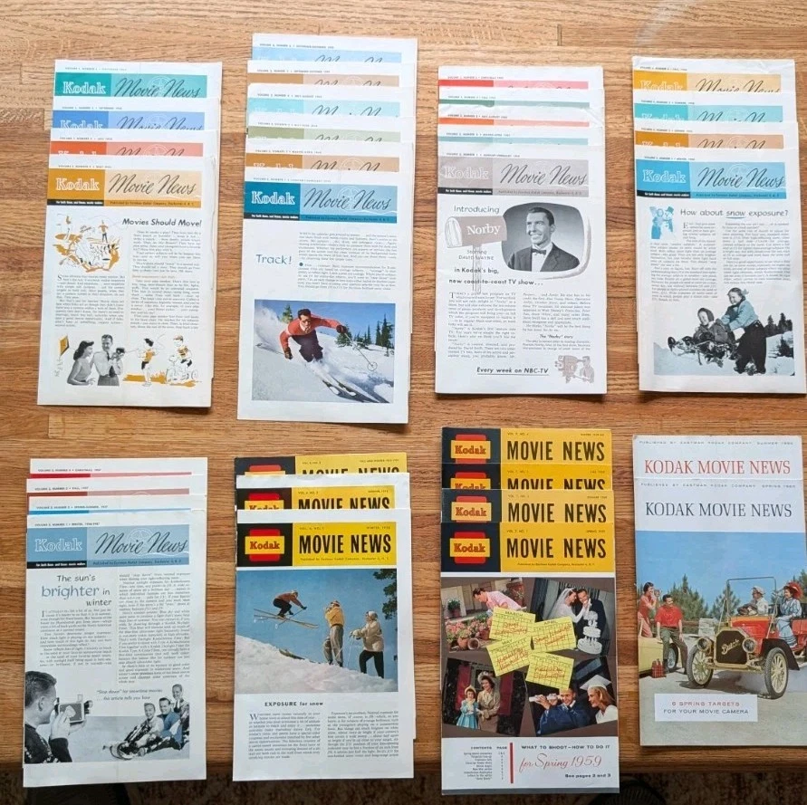 1953-1959 KODAK Movie News Magazine, Volumes 1-7 COMPLETE With Folder + (2) 1960 - Image 1 of 4