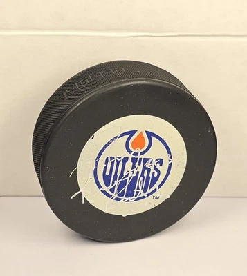 Eldon "Pokey" Reddick Signed Edmonton Oilers Hockey Puck  - Image 1 of 4