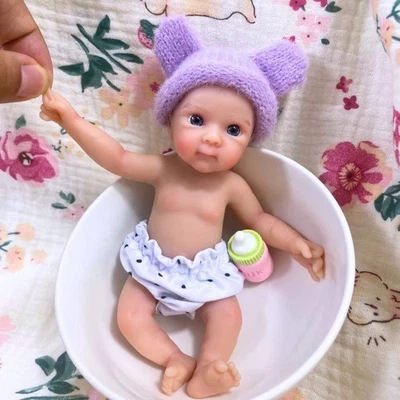 15CM Mini Bettie Full Solid Silicone Reborn Baby Doll Washable Body Girl Adorabl - Image 1 of 4