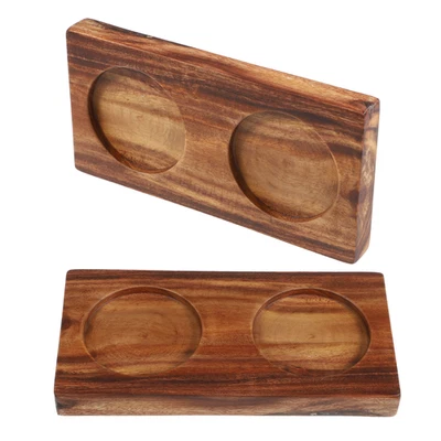2 Pcs Salt And Pepper Mill Tray Wood Tray For Spices 5.8 cm Kitchen Storage - Image 1 of 4