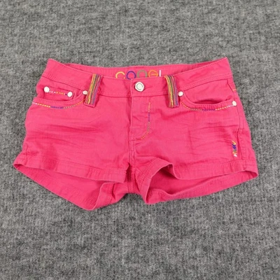Pantalones Cortos Coogi Niñas 11/12 Denim Spandex Rosa Punto Arco Iris Bordados Y2K Foto 1 de 4