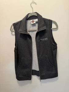 Harley Davidson Med. Zip Front Vest Gray Sweatshirt, Smoky Mountain H-D - Picture 1 of 15