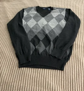 IZOD Men's Gray Argyle V-Neck Pullover Sweater - Size M - Picture 1 of 5