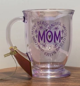 Home Essentials Heart Mom 15 Fl. Oz. (444 ml.) Glass Coffee Tea Mug Gift - Picture 1 of 9