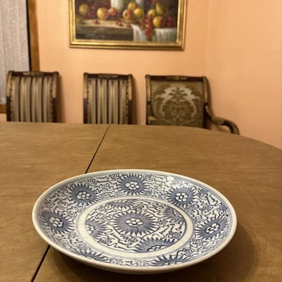 Chinese Antique white & blue porcelain charger - Image 1 of 4