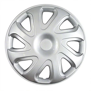 New Set Of 4, 14 Inch Silver 8 Directional Spoke Aftermarket Wheel Covers - Picture 1 of 1