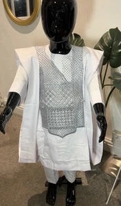 African Embroidered 3-Piece Agbada Set - Picture 1 of 5