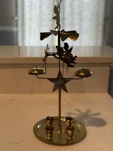 Vintage RIESEN Schwedisches Engel Glockenspiel Weihnachten FEHLENDE KERZEN OVP - Bild 1 von 15
