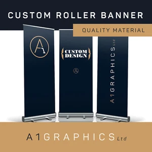 Roller Banner Display Stand Custom Printed Pop Up Sign For Exhibition Trade Show - Picture 1 of 2