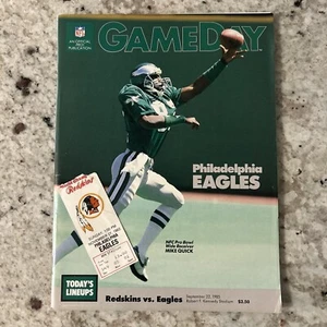 Vintage Game Day Program W Ticket Redskins vs Eagles September 22, 1985 At RFK - Picture 1 of 10