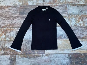Jack Wills Women's Black Stretch 3/4 Sleeves Viscose Jumper Size EU36 UK8 - Picture 1 of 5