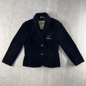 Cordjacke Blazer Sportmantel Damen XS Hollister dunkelblau bestickt Y2K - Bild 1 von 9