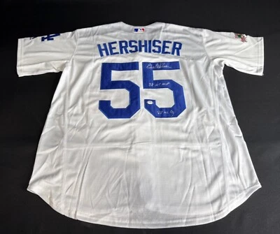 Orel Hershiser Signed Los Angeles Dodgers Jersey W/2 Ins PSA 9A20641 - Image 1 of 3