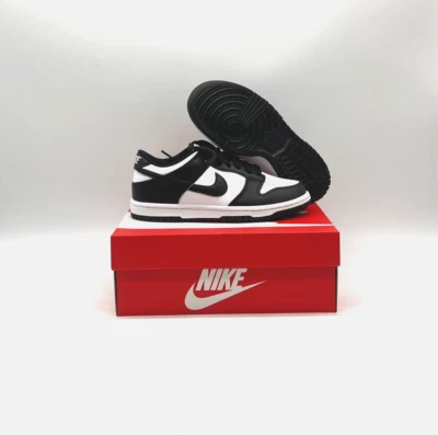 Nike Dunk Low Retro White Black Panda CW1590-100 Kids Sneakers Shoes - Image 1 of 4