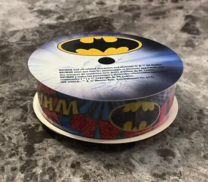 NEW SIMPLICITY BATMAN DC COMICS RED BLUE YELLOW 1 INCH 3 YARD GROSGRAIN RIBBON - Picture 1 of 5