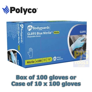 Polyco nitrile blue powder & latex free industrial disposable gloves - Picture 1 of 1