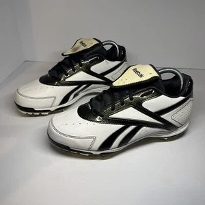 Botines Reebok Metal Spike imitación cuero suave blanco/negro para mujer talla 9,5 - Imagen 1 de 11