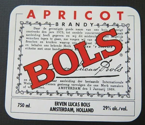 Vintage BOLS  Paper LABEL APRICOT Holland Spirit - Picture 1 of 1