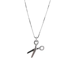 Catenina Argento 925 rodiato con forbici amuleto portafortuna gioiello unisex - Imagen 1 de 3