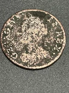 1754 +DUG UP+ KING GEORGE II COPPER FARTHING COIN++ AMERICAN COLONIAL*5 - Picture 1 of 9