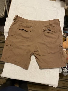 Duluth Trading Shorts Mens 46 Brown Canvas Cargo Work Wear Pockets Outdoor - Picture 1 of 16