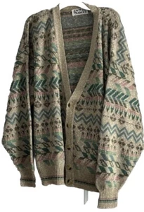 Cotton Traders Cardigan Sweater Men's Size L V-neck Button Front Cosby Style Vtg - Picture 1 of 9