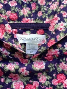 Carole Hochman Sleepwear Loungewear Size XS Long Sleeve Navy with Pink Floral - Picture 1 of 8