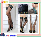 Women Peacock Lace Top Non-slip Thigh High Stockings Tights Pantyhose Long Socks