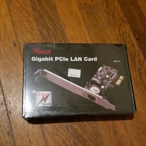 Rosewill RC-411 Gigabit PCle LAN Card IEEE802.3 RJ45 PCI-Express New in Box - Picture 1 of 4