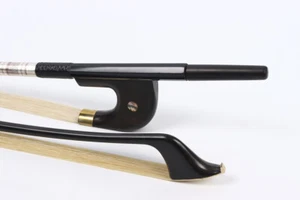 Pro 3/4 Carbon Fiber String Bow-German Style Ebony Frog with Colorful Silk - Picture 1 of 8