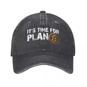 Hip Hop Denim It'S Time for Plan B Bitcoin BTC Crypto Currency Baseball Caps Dad - Picture 1 of 19