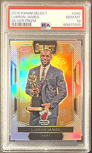 ( PSA 10 ) LeBron James 2016-17 Select Courtside MVP Trophy #290 Silver Prizm