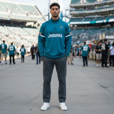 NWT JAGUARS NFL Jacksonville  Men's 1/4 Zip Pullover Long Sleeve Shirt Sz Large - Image 1 of 4