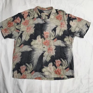 Tommy Bahama Mens Shirt XL Hawaiian Silk Short Sleeve Button Floral Tropical - Picture 1 of 13