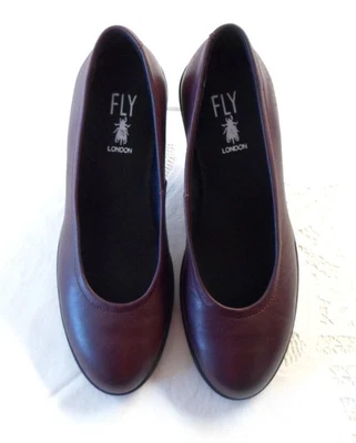 Zapatos de salón Fly London para mujer NUMA570FLY de cuña de cuero burdeos talla 37 Foto 1 de 4