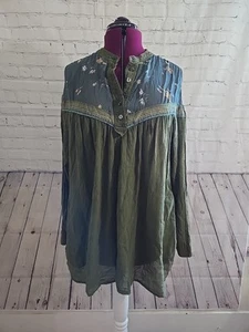 Free People Girl In Love Shirt Gr. Lg Moos Transparent Chiffon Super Romantisch Top - Bild 1 von 8