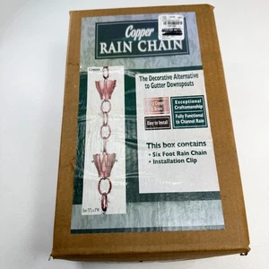 Cadena de lluvia de cobre puro y latón Crocus 6' - Imagen 1 de 7