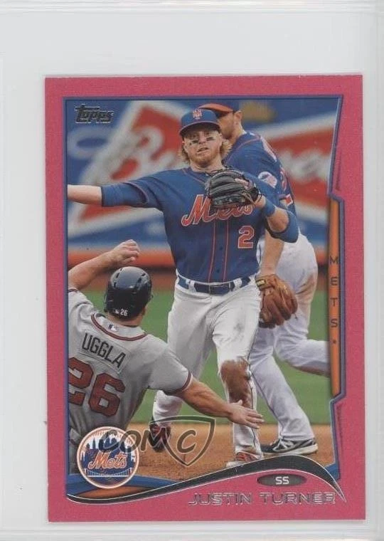2014 Topps Mini Pink BCA 13/25 Justin Turner #187 - Image 1 of 3