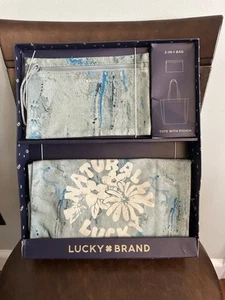 New in Box LUCKY BRAND Canvas Tote and Pouch - Picture 1 of 4