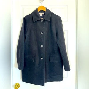 J. Crew Black Wool Blend Pea Button Down Car Coat Sz S Minimalist Classic sz S - Picture 1 of 9