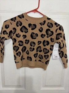 Leopard Animal Print Girls Tops Sweater Long Sleeve Size 3t Girls Leopard Print - Picture 1 of 2