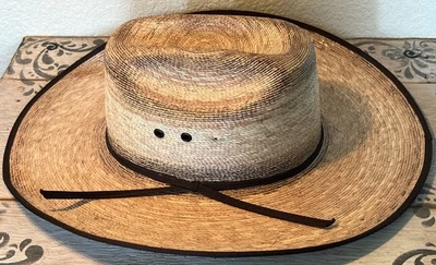 Atwood Firecracker Long Oval 4X Palm Leaf Cowboy Western Hat Mexico 7 1/4 - Image 1 of 4