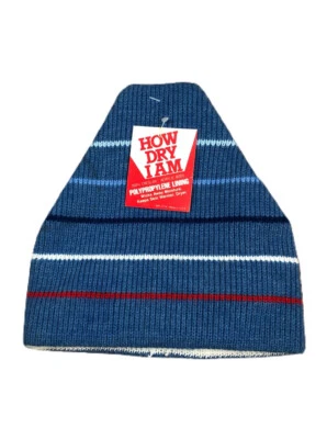 Винтажная синяя шапочка в полоску 1970-х How Dry I Am Deadstock с бирками  - Изображение 1 из 4