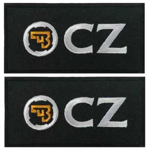 CZ Ceska Zbrojovka Guns Pistol Safe Handgun Patch | 2PC iron on Sew 4"x1.75" - Picture 1 of 1