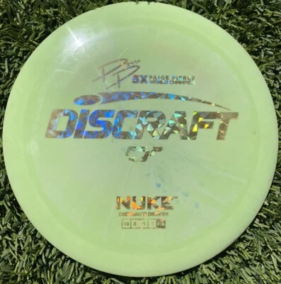 🌼 Green Discraft Paige Pierce 5x ESP Nuke 177g 6.5/10 Gold Shatter Foil Inked - Image 1 of 4